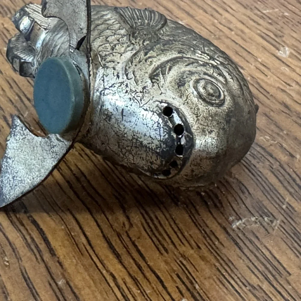 Vintage Brass Fish Salt & Pepper Shakers Set Pair 3